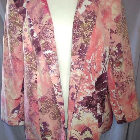 ALIA PLUS PINK FLORAL GEOMETRIC PRINT CASUAL - Picture 8 of 8